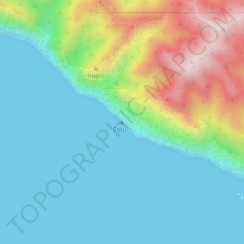 South topographic map, elevation, terrain