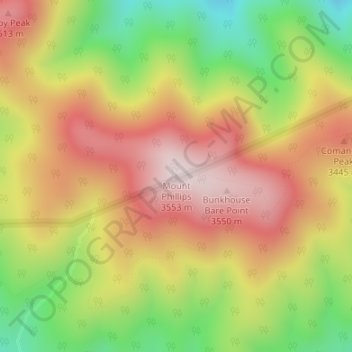 Mount Phillips topographic map, elevation, terrain