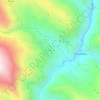 Cajuata topographic map, elevation, terrain