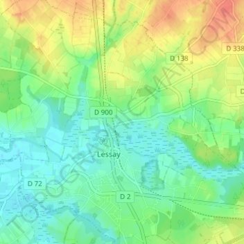 Sainte-Opportune topographic map, elevation, terrain