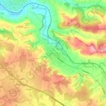 Staggia Senese topographic map, elevation, terrain