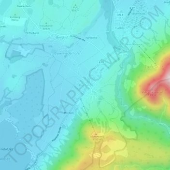 Buching topographic map, elevation, terrain