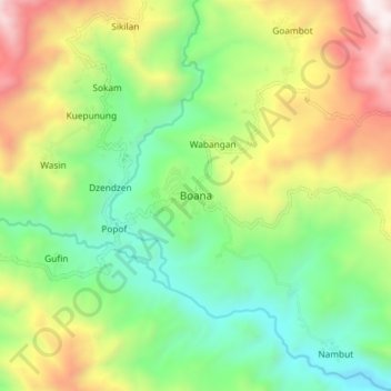 Boana topographic map, elevation, terrain