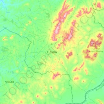 Hoima topographic map, elevation, terrain
