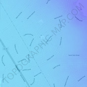Salton City topographic map, elevation, terrain