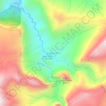 Taghia topographic map, elevation, terrain