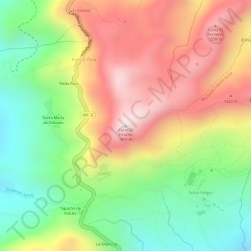 Cerro El Picacho topographic map, elevation, terrain