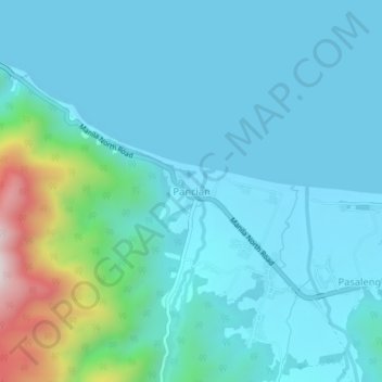 Pancian topographic map, elevation, terrain