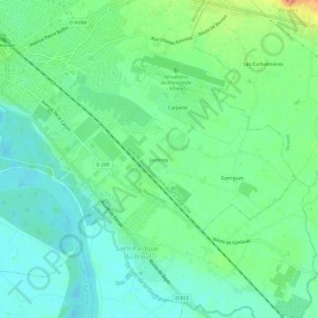 Jardiney topographic map, elevation, terrain