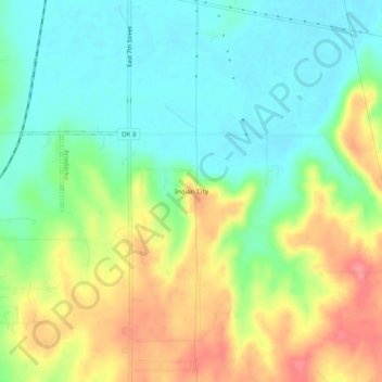 Indian City topographic map, elevation, terrain