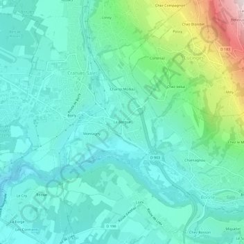 La Bergue topographic map, elevation, terrain