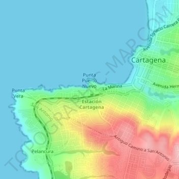 Mirador Caleta San Pedro topographic map, elevation, terrain