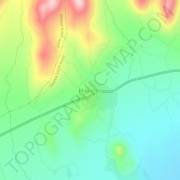 Magunga topographic map, elevation, terrain