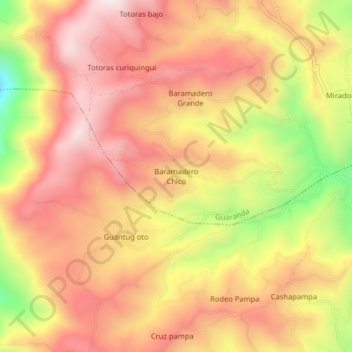 Baramadero Chico topographic map, elevation, terrain