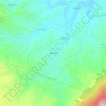 Deimãos topographic map, elevation, terrain