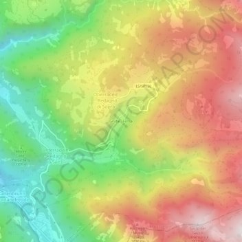 Grube - Fossa topographic map, elevation, terrain