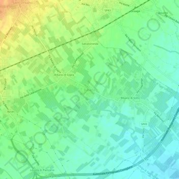Bibano topographic map, elevation, terrain