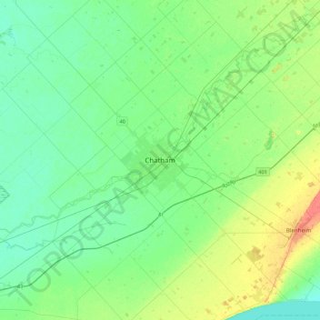Chatham topographic map, elevation, terrain