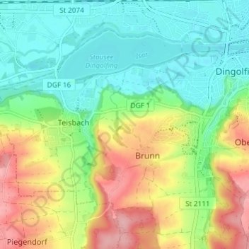 Weinpreß topographic map, elevation, terrain