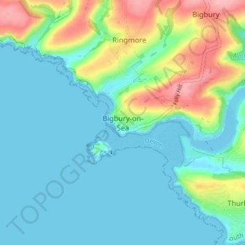 Bigbury-on-Sea topographic map, elevation, terrain