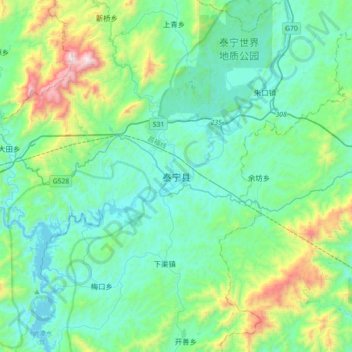 泰宁县 topographic map, elevation, terrain