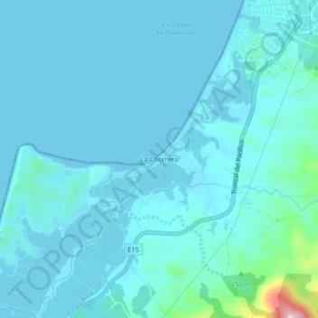 La Chorrera topographic map, elevation, terrain