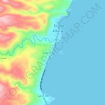 Lower Becerril topographic map, elevation, terrain