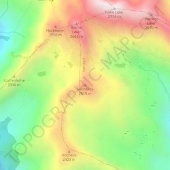 Sonnblick topographic map, elevation, terrain