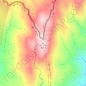 Rochão topographic map, elevation, terrain