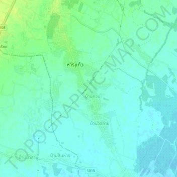 Ban Han Kaew topographic map, elevation, terrain