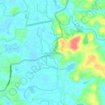 Kodukulanji topographic map, elevation, terrain