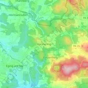 Harmering topographic map, elevation, terrain