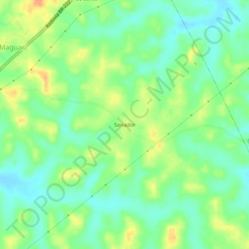 Senador topographic map, elevation, terrain
