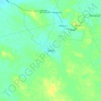 Taïbet topographic map, elevation, terrain