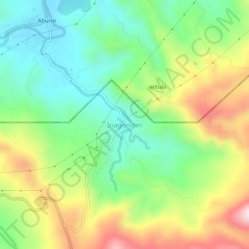 Inagongan topographic map, elevation, terrain