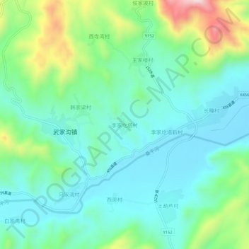 李家圪塔村 topographic map, elevation, terrain