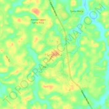 Santa Rosa topographic map, elevation, terrain