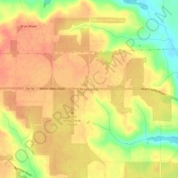 Miami Valley topographic map, elevation, terrain