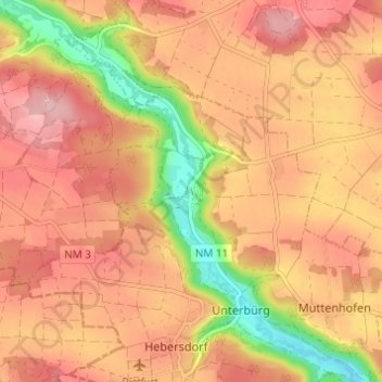Staadorf topographic map, elevation, terrain