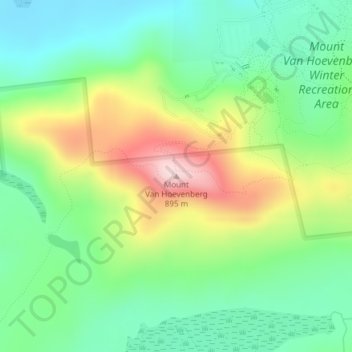 Mount Van Hoevenberg topographic map, elevation, terrain