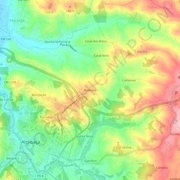 Boavista topographic map, elevation, terrain