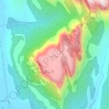 Sudhagad topographic map, elevation, terrain