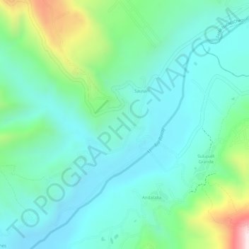 Quebrada Limón topographic map, elevation, terrain