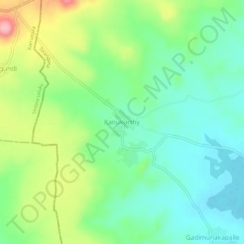 Kanukurthy topographic map, elevation, terrain