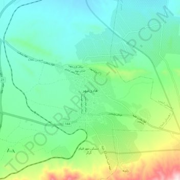Hadishahr topographic map, elevation, terrain