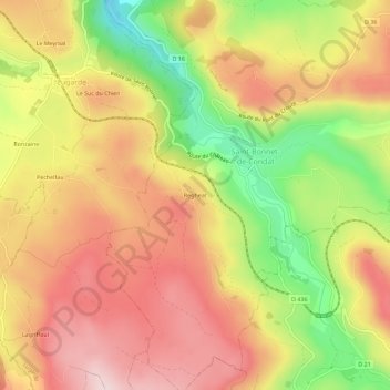 Regheat topographic map, elevation, terrain