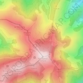 Kahlenwasen topographic map, elevation, terrain