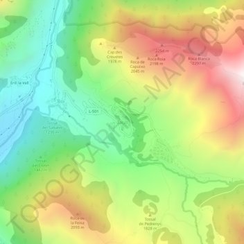 Taüll topographic map, elevation, terrain