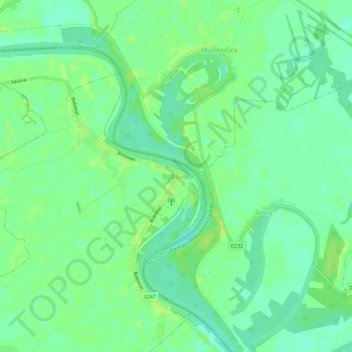 Bobovac topographic map, elevation, terrain
