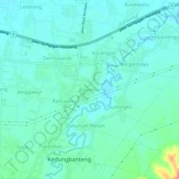 Balamoa topographic map, elevation, terrain